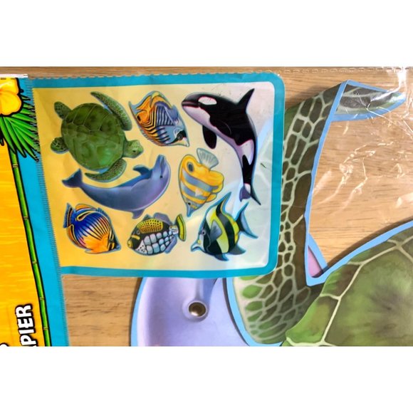 New Paper Cutouts Sealife 8 Pack Sea Turtle Fish Orca Whale Dolphin - Picture 3 of 3